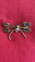 Vintage Libelle Brosche mit Strasssteinen