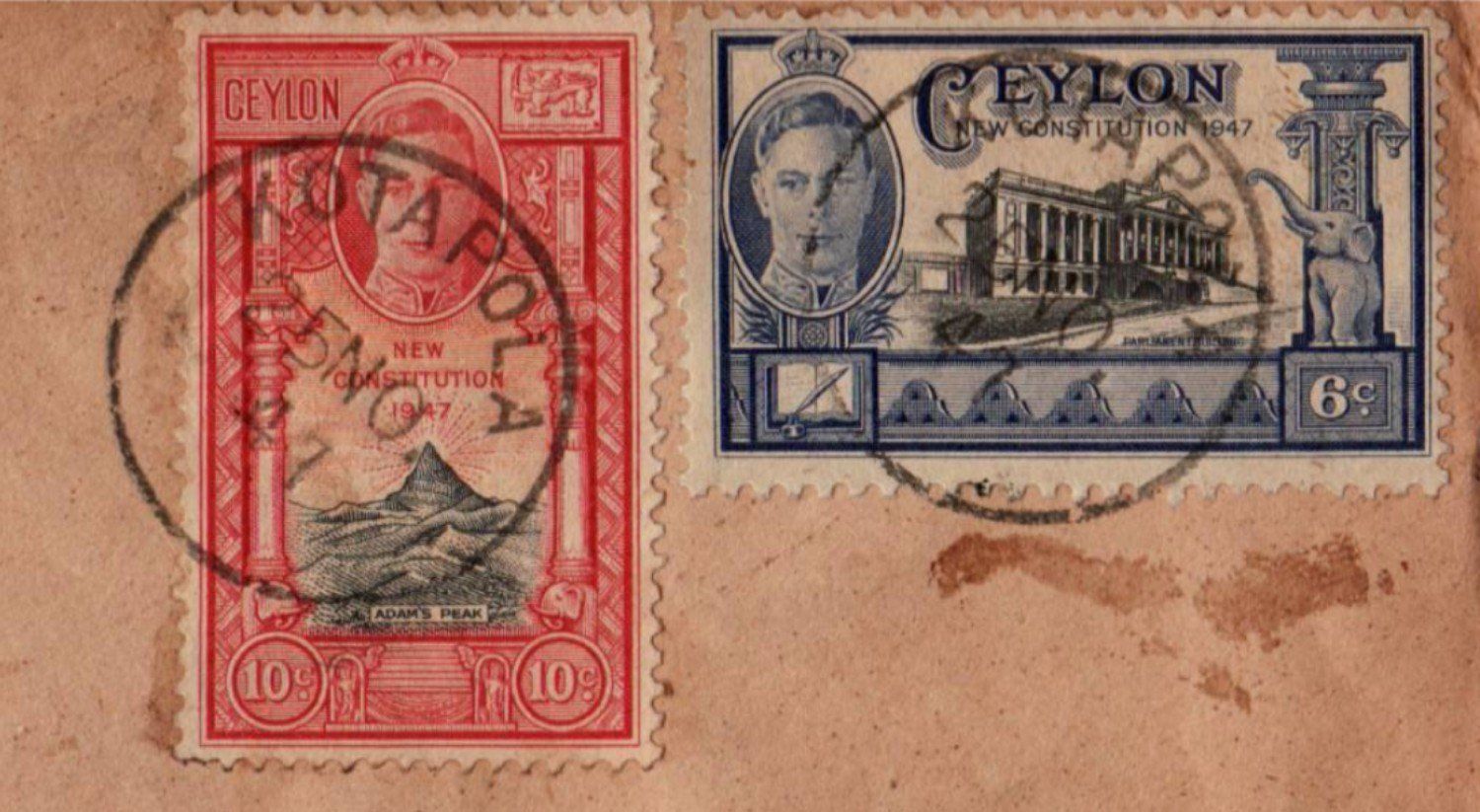 Tutti i francobolli: 071 CEYLON GB, BRF 1947, NEW CONSTITUTION, bunt – Usato da Bern venduto da markenbak 1