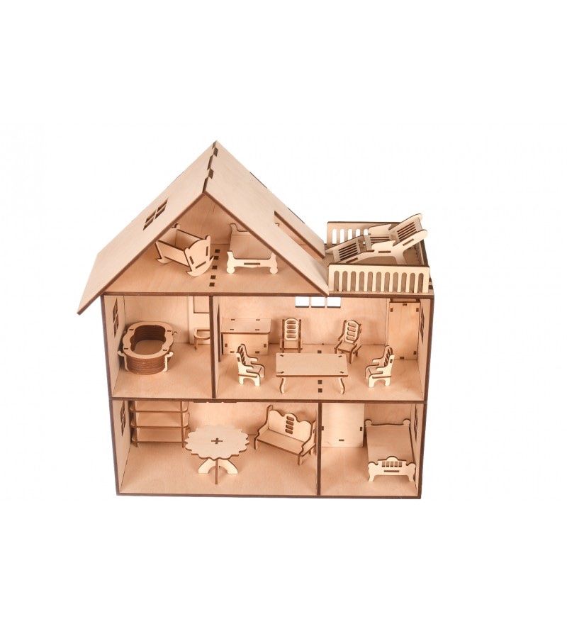 Puppenhäuser & -möbel: Puppenhaus Mit Möbeln Aus Holz – Neu (gemäss Beschreibung) aus Buchs Zh von bar_7kk7 5