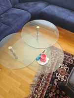 Couchtisch Glas Metall rund 3 x schwenkbar, guter Zustand