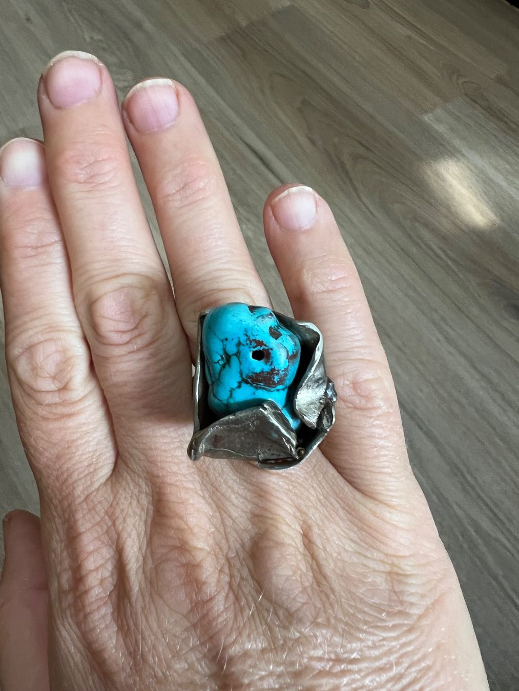 Anelli: Handgearbeiteter Vintage Türkis-Ring – Usato da Zofingen venduto da vLo_ur 1
