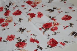 Stoff Baumwolljersey Digitaldruck weiss/Rosen