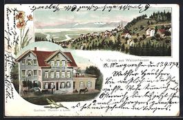 Litho Walzenhausen, Teilansicht, Gasthau
