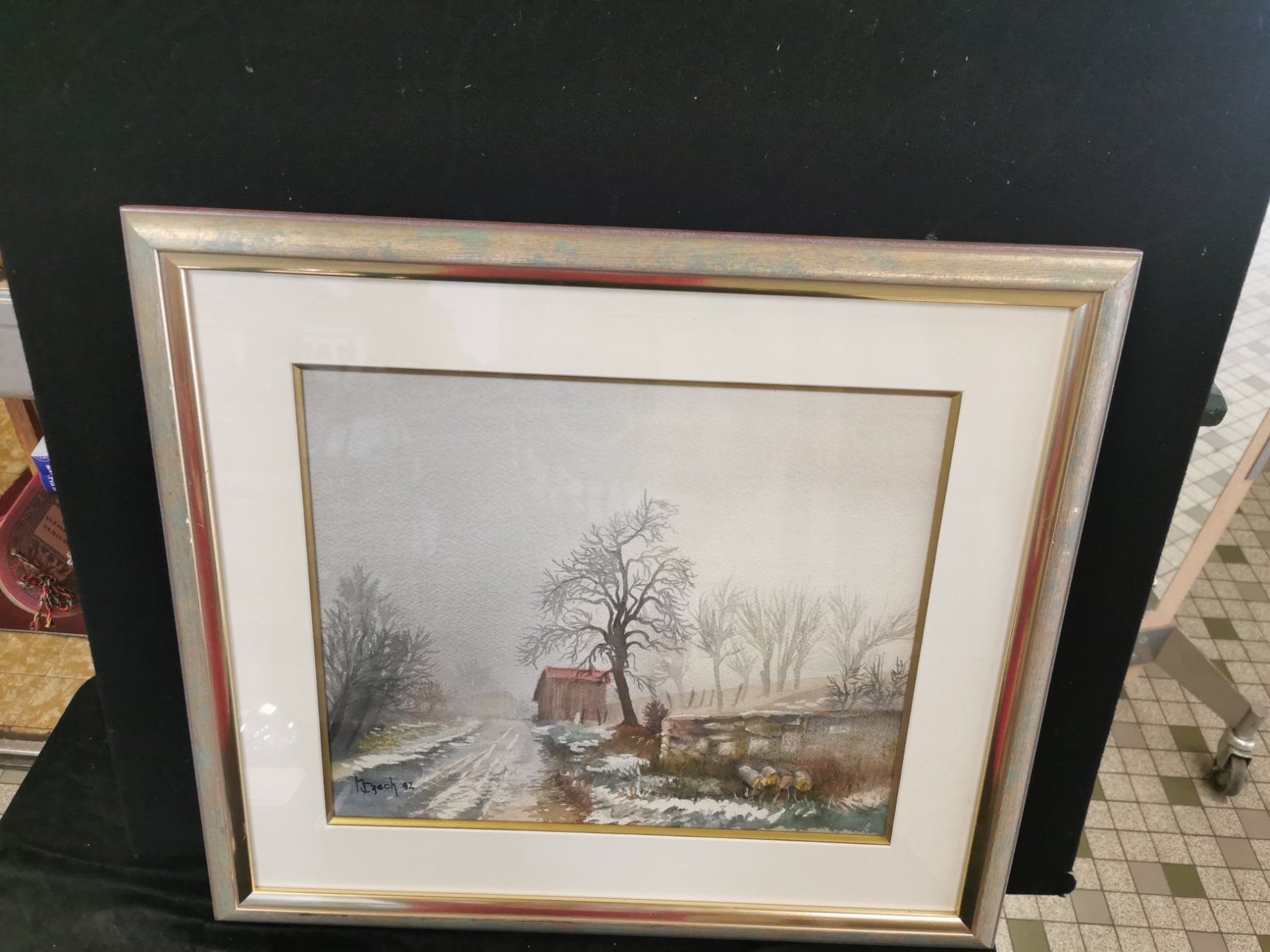 Gemälde: AQUARELLE PAYSAGE SIGNÉ ET DATÉ 92 – Gebraucht aus Genève von Qanil77