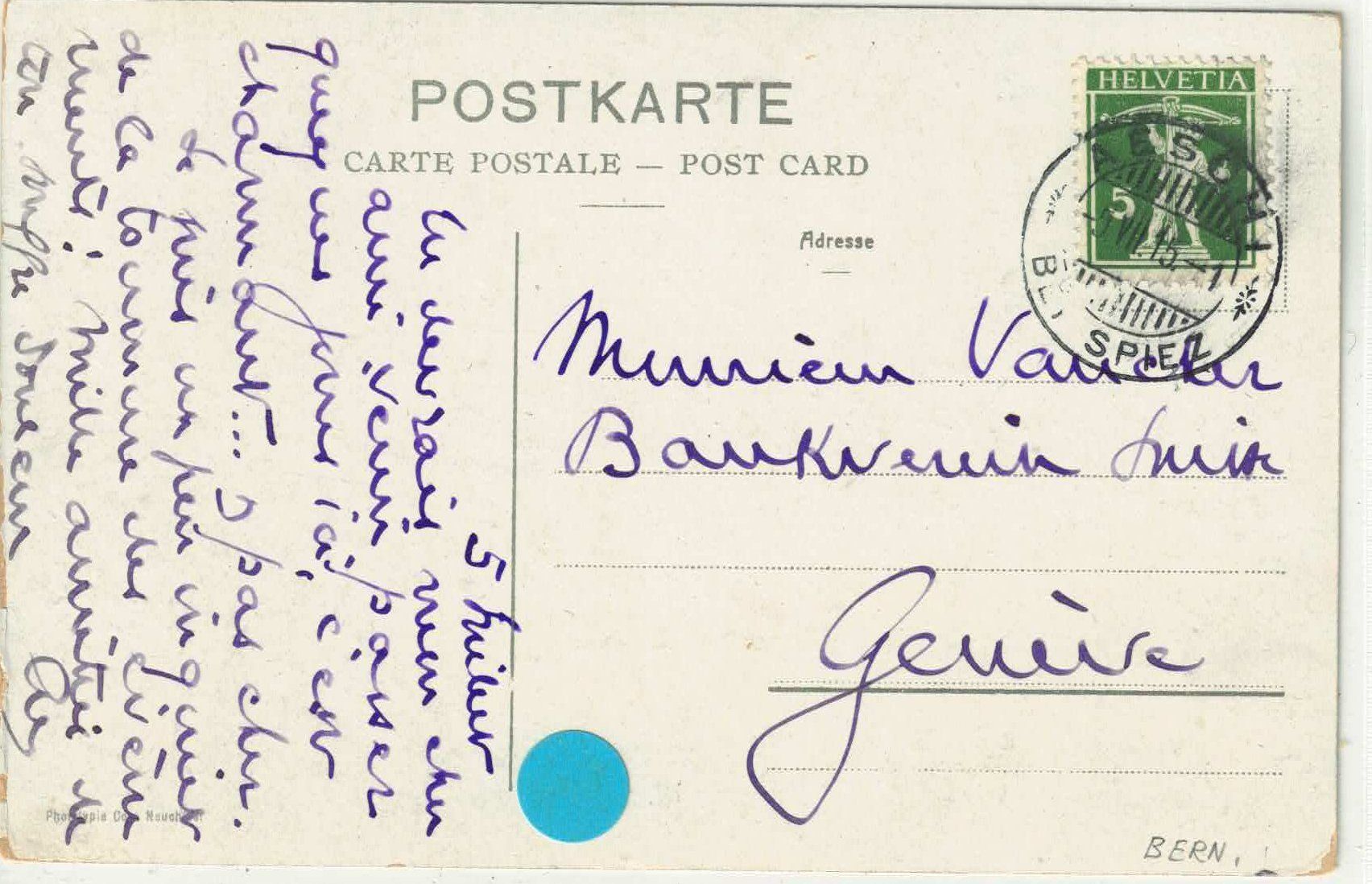 Cartoline postali: Aeschi - Blick auf die Alpen - Litho – Usato da Ettingen venduto da Kartenplanet 1