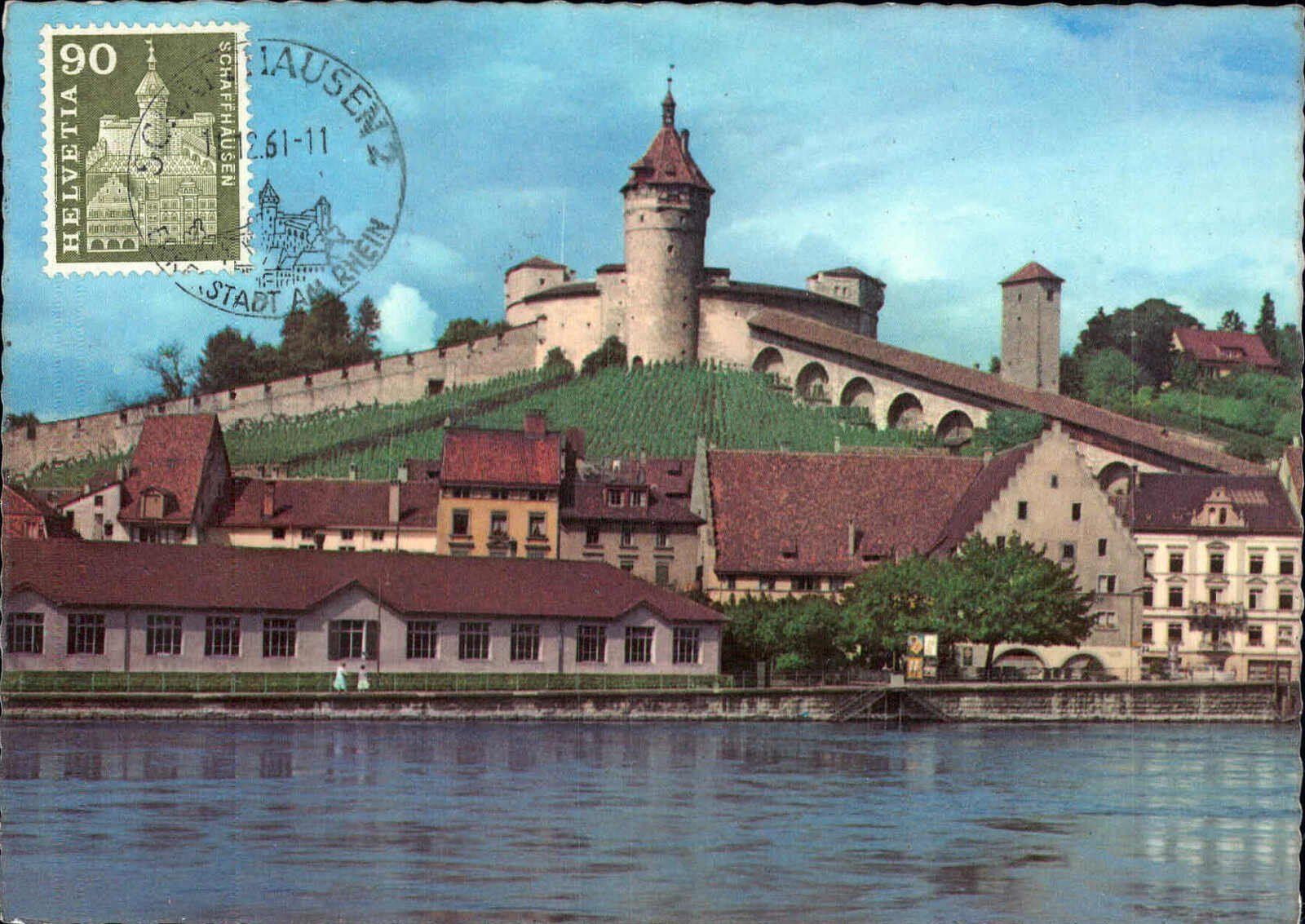 Tutti i francobolli: 10.V.1960, Maximumkarte Munot Schaffhausen, – Usato da Wenslingen venduto da riger11