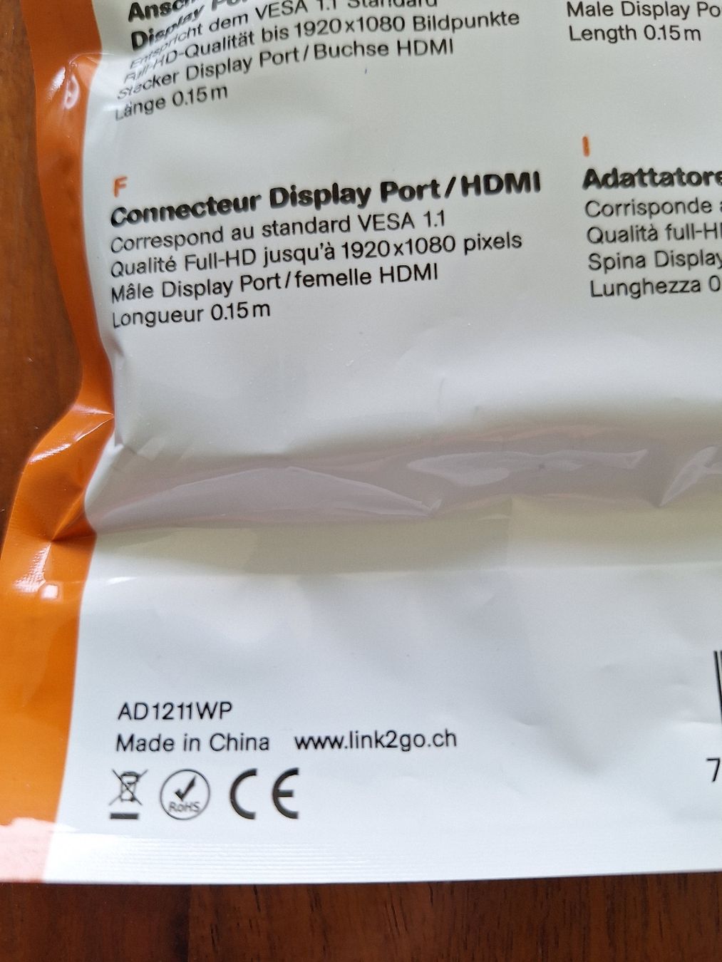 Unità & Adattatore: Link2go DisplayPort/HDMI Adapter, 15cm – Nuovo e nell'imballaggio originale da Goldach venduto da Pw1427 2
