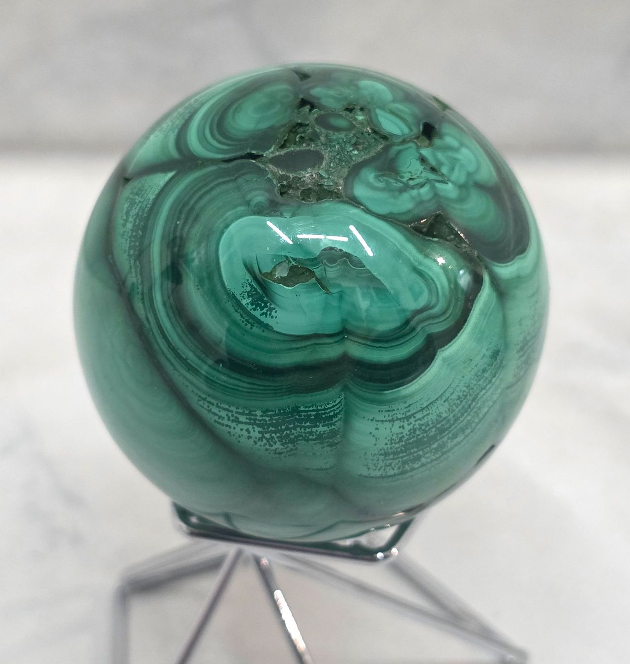 Minerali & Pietre curative: Malachit Kugel 51mm 250g – Nuovo e nell'imballaggio originale da Matzingen venduto da Shay_Crystalz