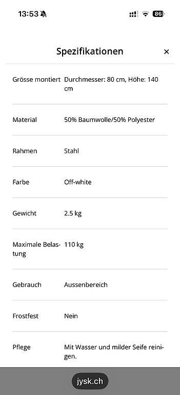 Poltrone pensili da giardino: Jysk Hängesessel Beige "Nittedal" – Usato da Olten venduto da leoniee290118 3