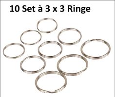 10 Set Schlüsselringe à 3 x 3 Stk. Kostenfreie Zustellung!