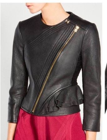 Herve Leger Black Leather Jacket
