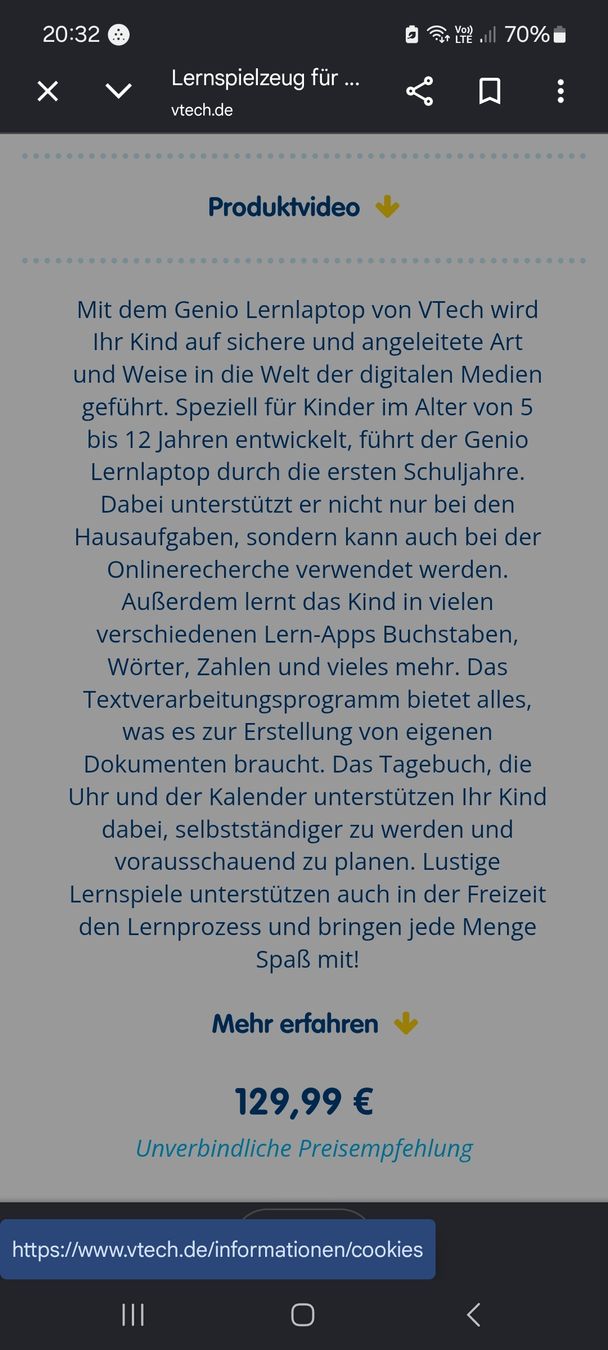 Notebook: Genio Lernlaptop vtech – Usato da Andwil SG venduto da schreinermeister 2