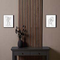 2er-Set Akustikpaneele Wandpaneele 60 x 60 cm Braun Walnuss