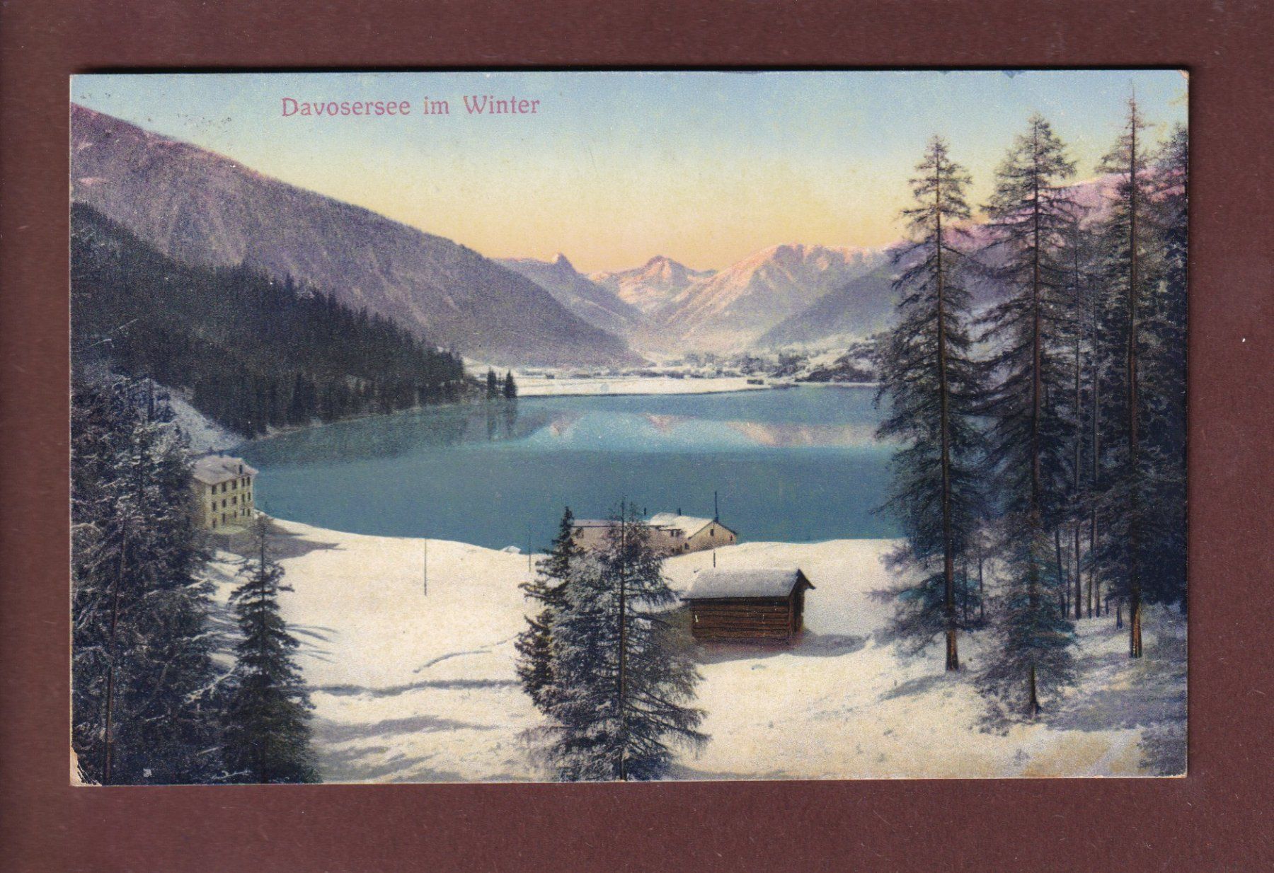 Cartoline postali: DAVOS - Davosersee im Winter - 1911 – Usato da Pully venduto da nicecards