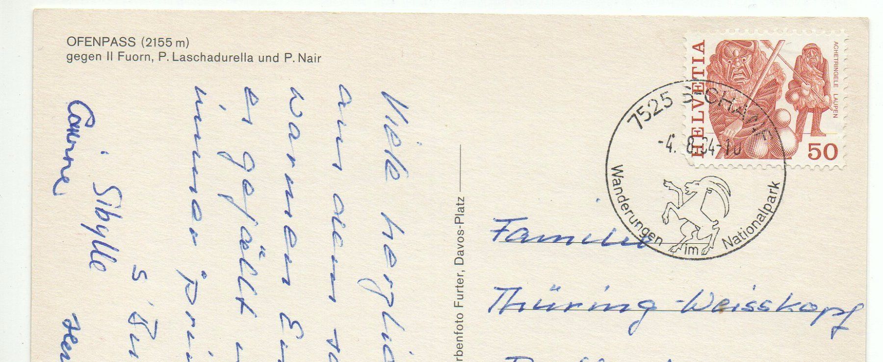 Cartes postales: OFENPASS Blick in den schweiz. Nationalpark – D'occasion à Jona par philajona 1