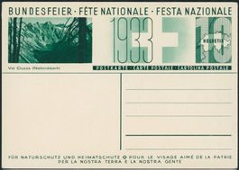 1933 - Pro Patria - Bundesfeierkarte - ungebraucht *