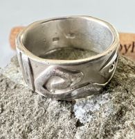 Silberschmiede Ring 925 div. MPzen mit skulpturalem Muster