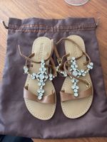 Sandalen MYSTIQUE Gr. 38 mit Kristalle, Braun NEU