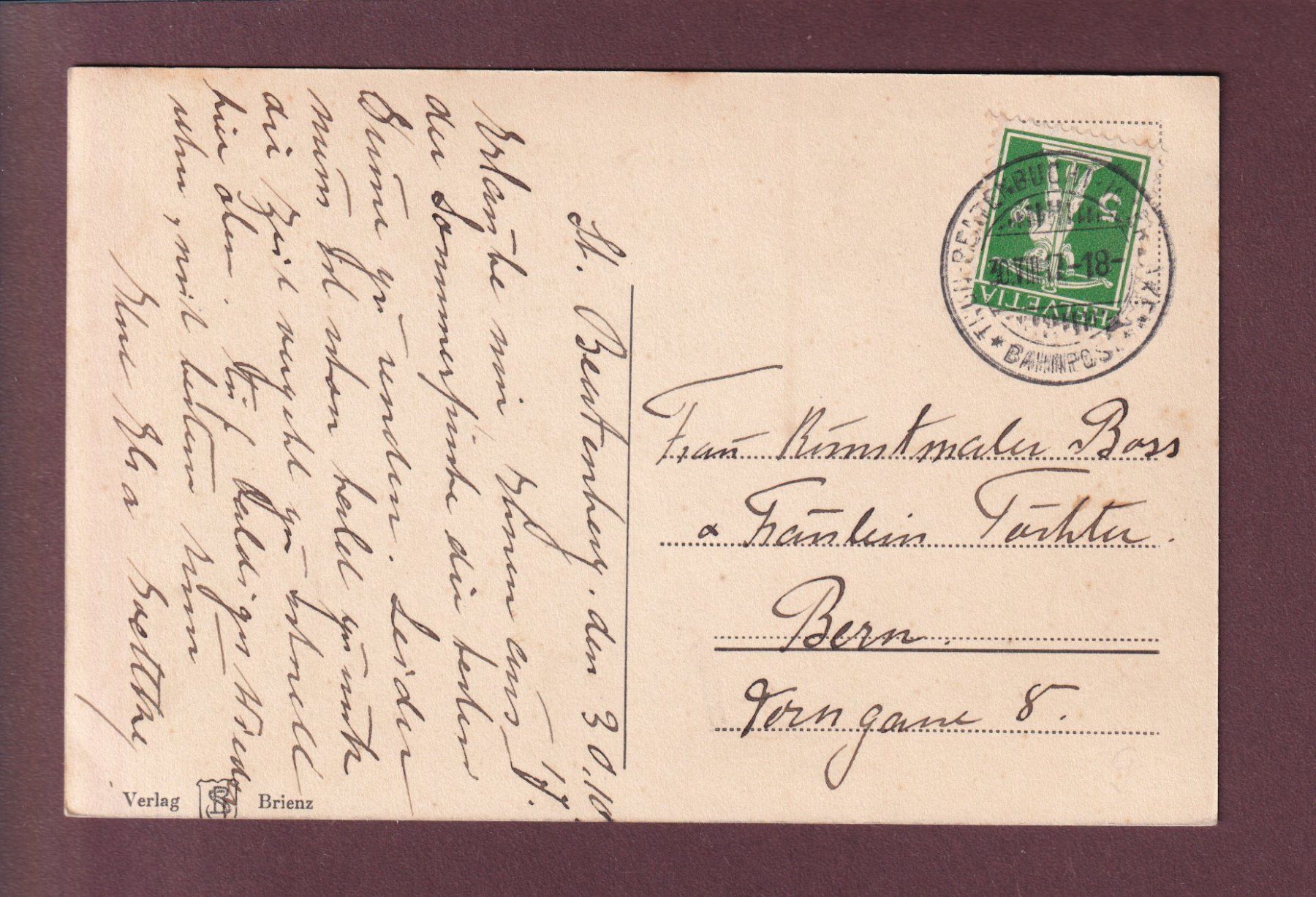 Cartes postales: BEATENBERG - Kirche - 1917 – D'occasion à Pully par nicecards 1