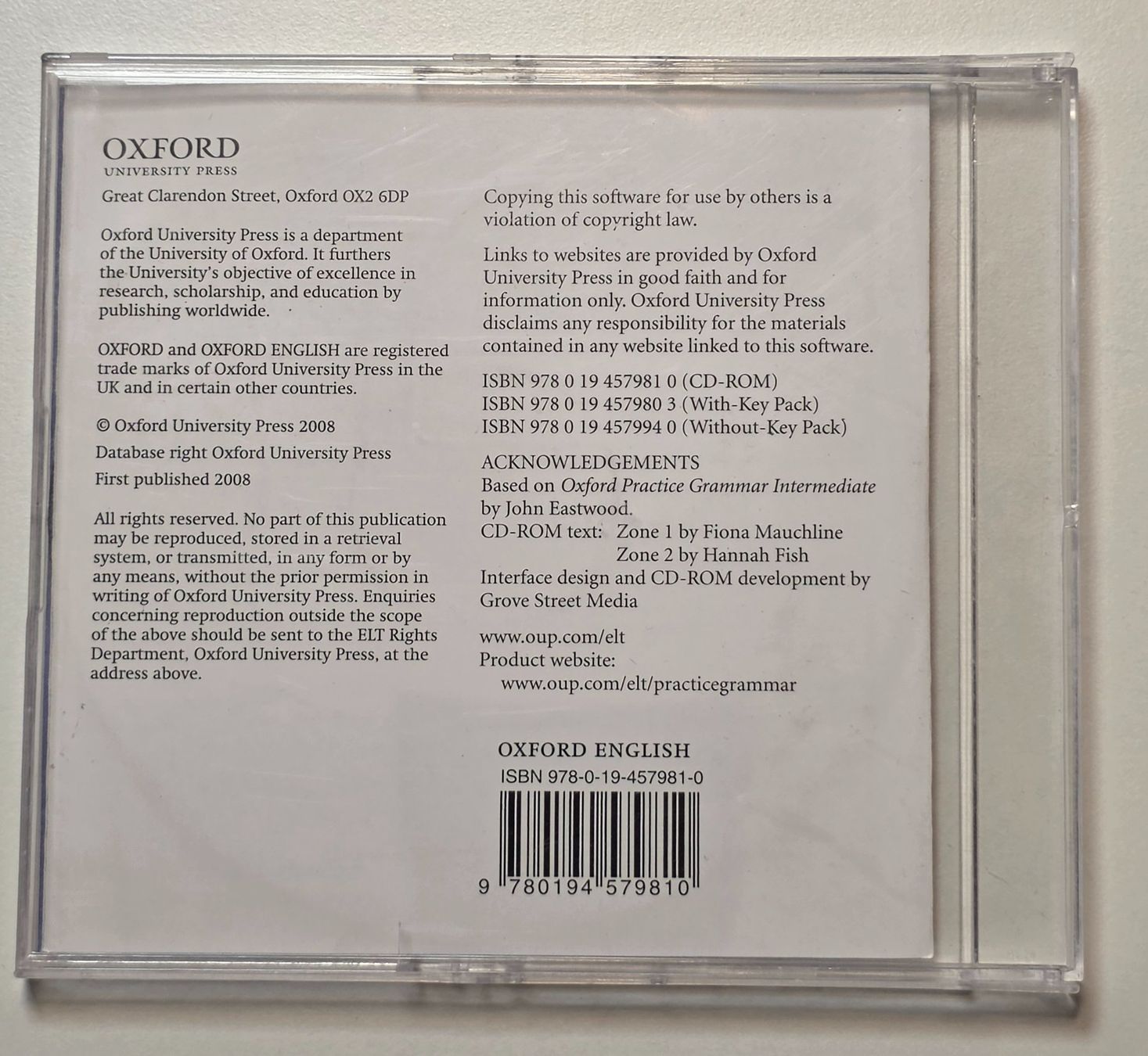 Libri: CD-Rom Oxford Practice Grammar English Intermediate Boost – Usato da Dürnten venduto da Bachtelsurfer 2