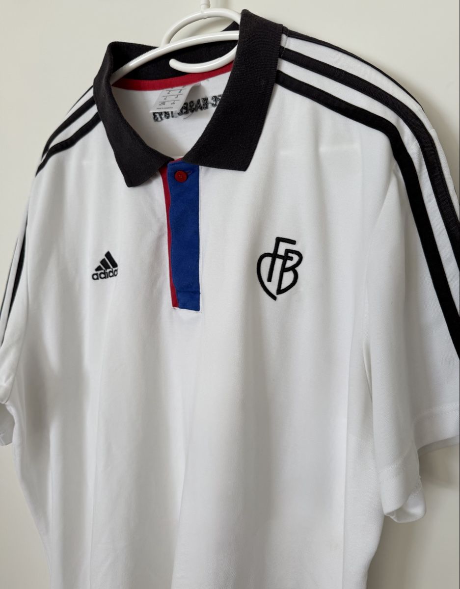 Adidas Magliette Polo: Fc Basel Adidas Polo Shirt Weiss – Usato da Oberwil BL venduto da ChrisBopp 1