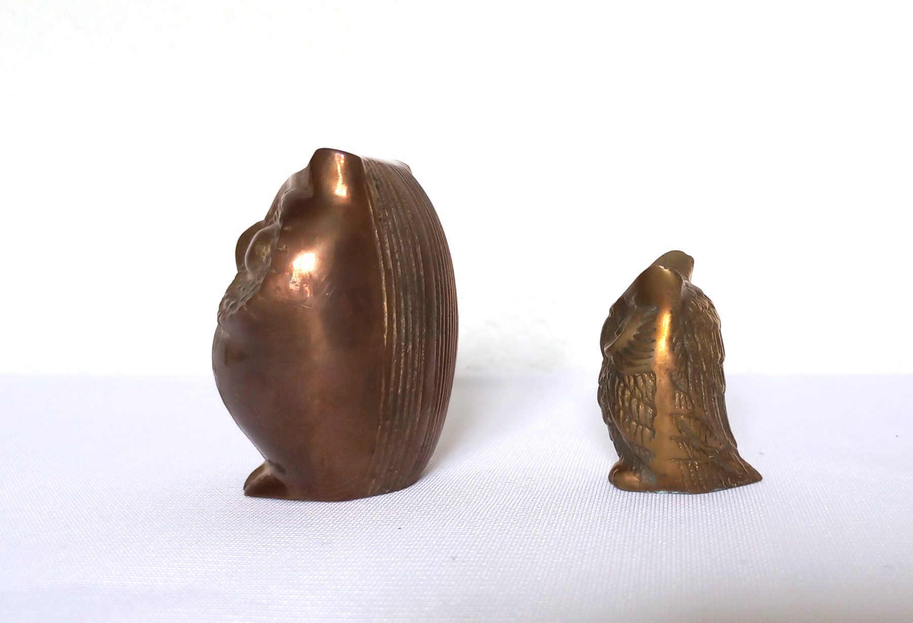 Statuette: Vintage Eulenfiguren aus Messing 2er Set – Usato da Bévilard venduto da Orscha 1