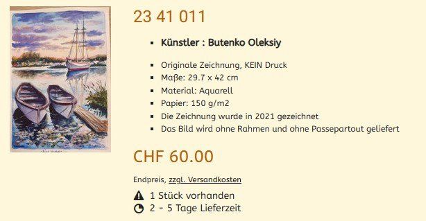 Dipinti: Liquidation !!   Original Gemälde 23 41 011 – Nuovo (secondo la descrizione) da Hagenbuch ZH venduto da Art-Agency 1