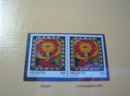 Abart 100 Rp Blume** , 2007, Blauer Putzer im Gründruck