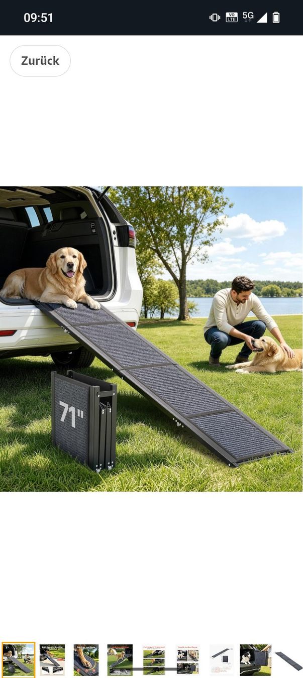 Gabbie, trasporto & Sicurezza: Klappbare Hunderampe 180x43cm – Nuovo e nell'imballaggio originale da Herrenschwanden venduto da Kaethinti