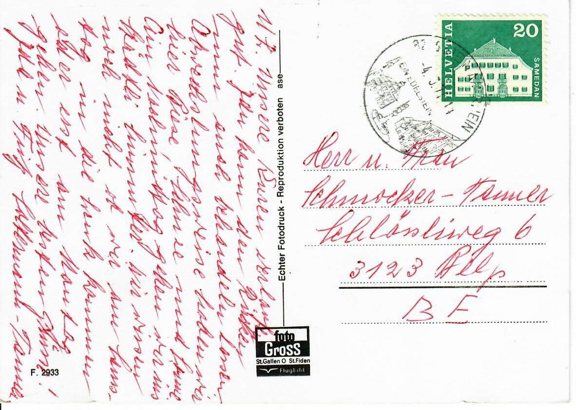 Cartoline postali: Flugaufnahme Stein am Rhein – Usato da Hochdorf venduto da Ziegel-16 1