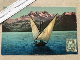 Barque du Leman et Dent du Midi Nr. 630 AK alt