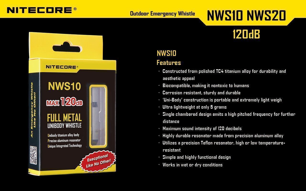 Pipe & Accessori: Signalpfeife NiteCore NWS10 aus Titan – Nuovo e nell'imballaggio originale da Grüningen venduto da Prolumin 3