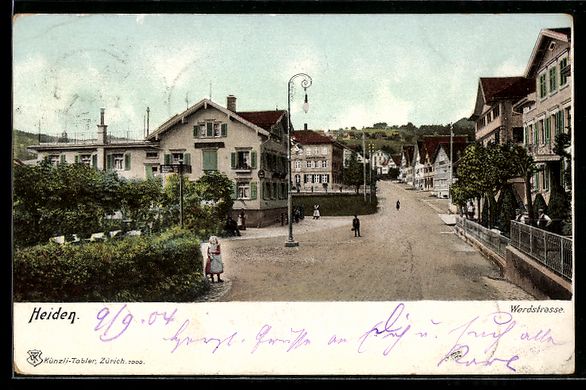 Cartoline postali: AK Heiden, Blick in die Werdstrasse – Usato da Berlin venduto da bartko-reher