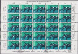 1965, Nr.438 Bogen (Eiskunstlauf) mit Ersttags-Stempel.