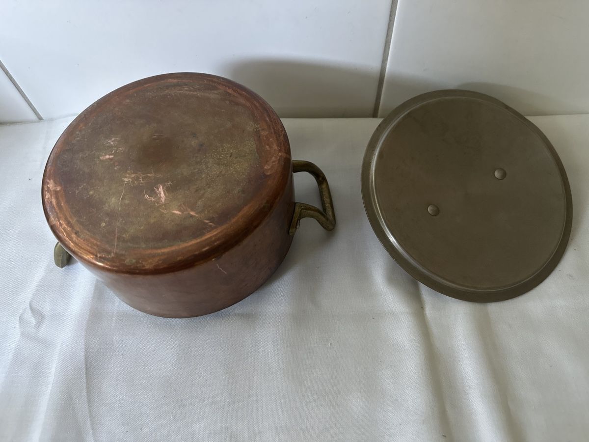 Pfannen: Kupfertopf mit Messinggriffen & Deckel 16 cm Durchmesser – Gebraucht aus Zürich von Chaeffeler 2