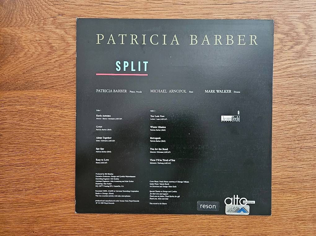 Dischi in vinile: Patricia Barber Vinyl LP SPLIT – Usato da Bern venduto da Cogo03 1