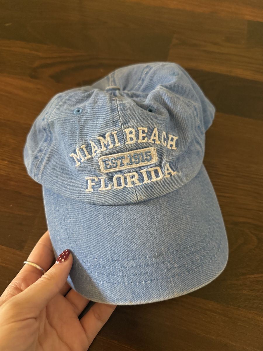 Copricapi, berretti & cappellini: Miami Beach Florida Baseball Cap Light Blue Used – Usato da Zürich venduto da Rochfordevelyn
