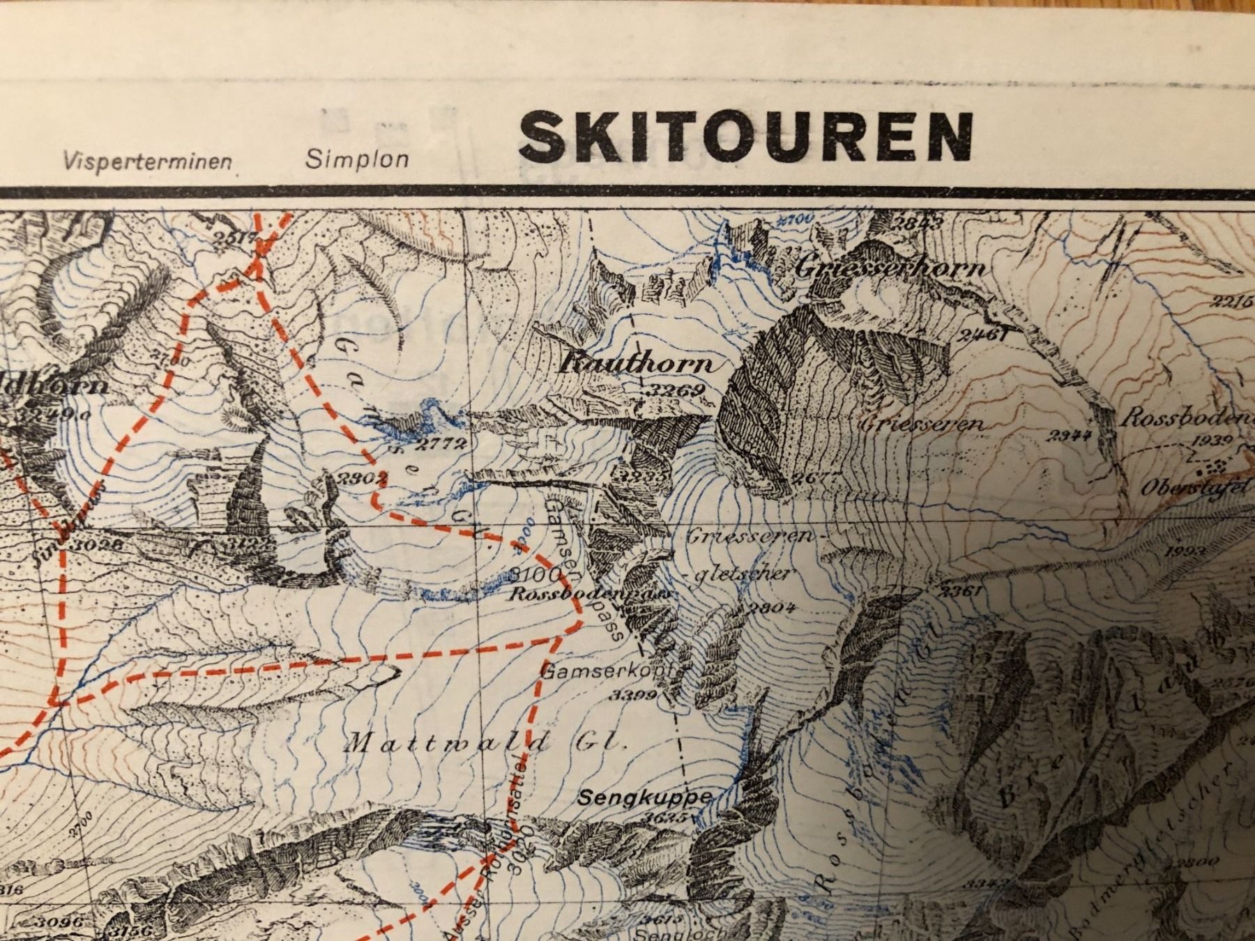 Cartine & Atlanti: Saas Fee. Exkursionen. Skitouren. 1946 – Usato da Zürich venduto da allp 5