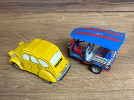 Miniaturautos 2er Set, gelbes Auto & Tuk-Tuk, Dekoration50