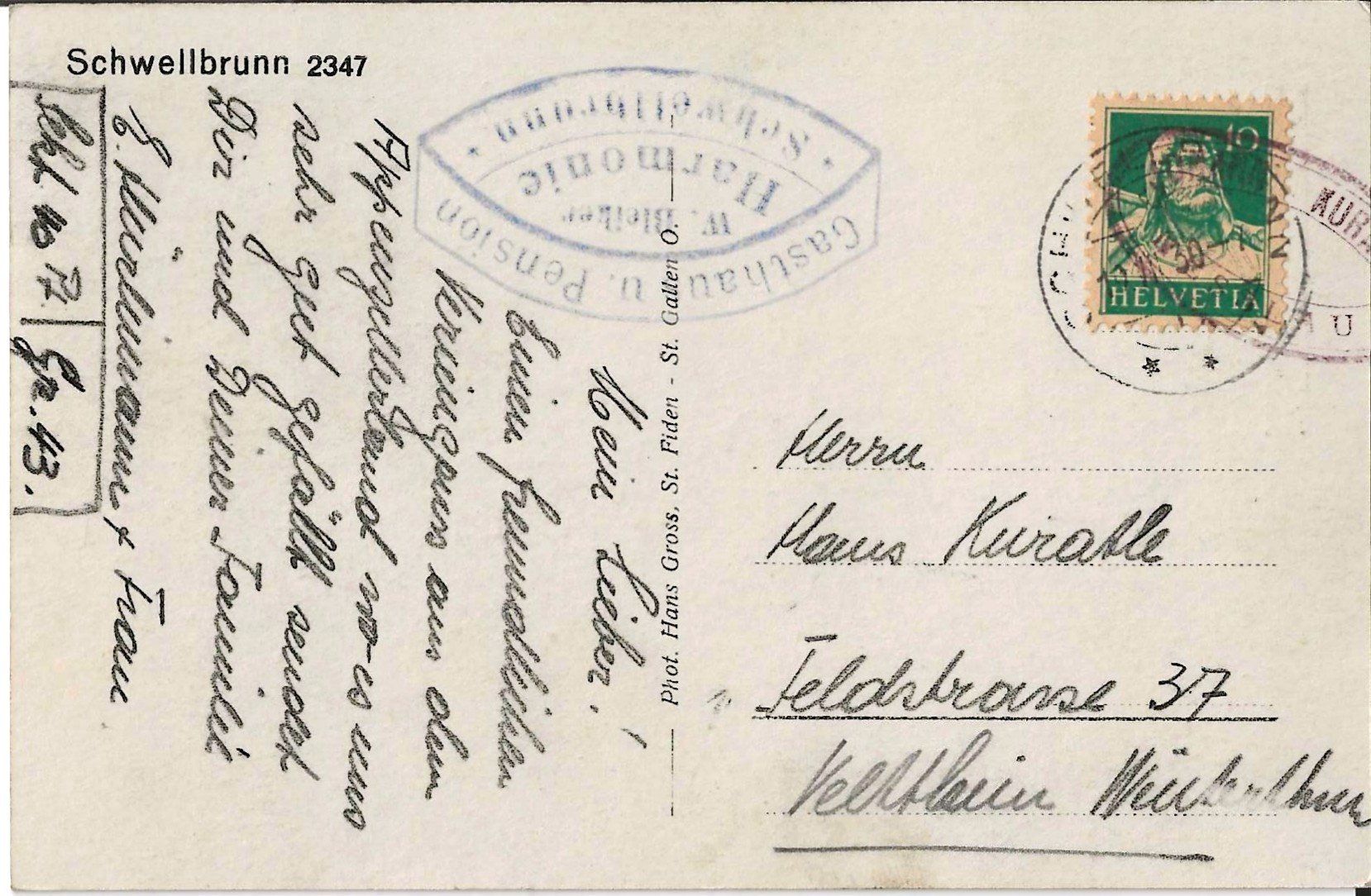 Cartes postales: Karte Schwellbrunn 1930 – D'occasion à Zürich par Philacat11 1