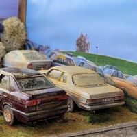 Diorama Autofriedhof Kirchberg SG 1/43 lost place