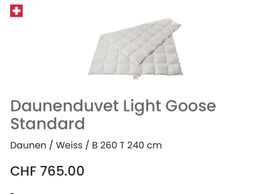 Daunenduvet von duvetsuisse Light Goose Standard 260x240cm