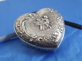 Silber Antik Putti Vergoldet Handarbeit Dose Deckeldose