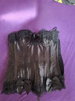 Corsetto gotico nero con lacci e fiocchi taglia XS
