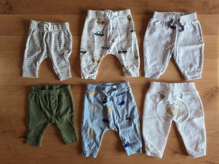 Lotto 6 pezzi, pantaloni neonato 56-62