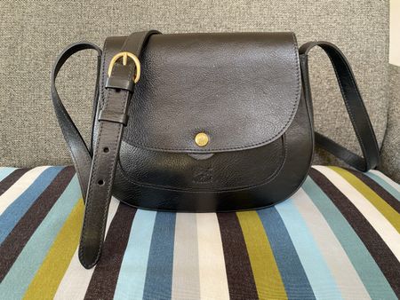 Il Bisonte Ledertasche Schwarz crossbody