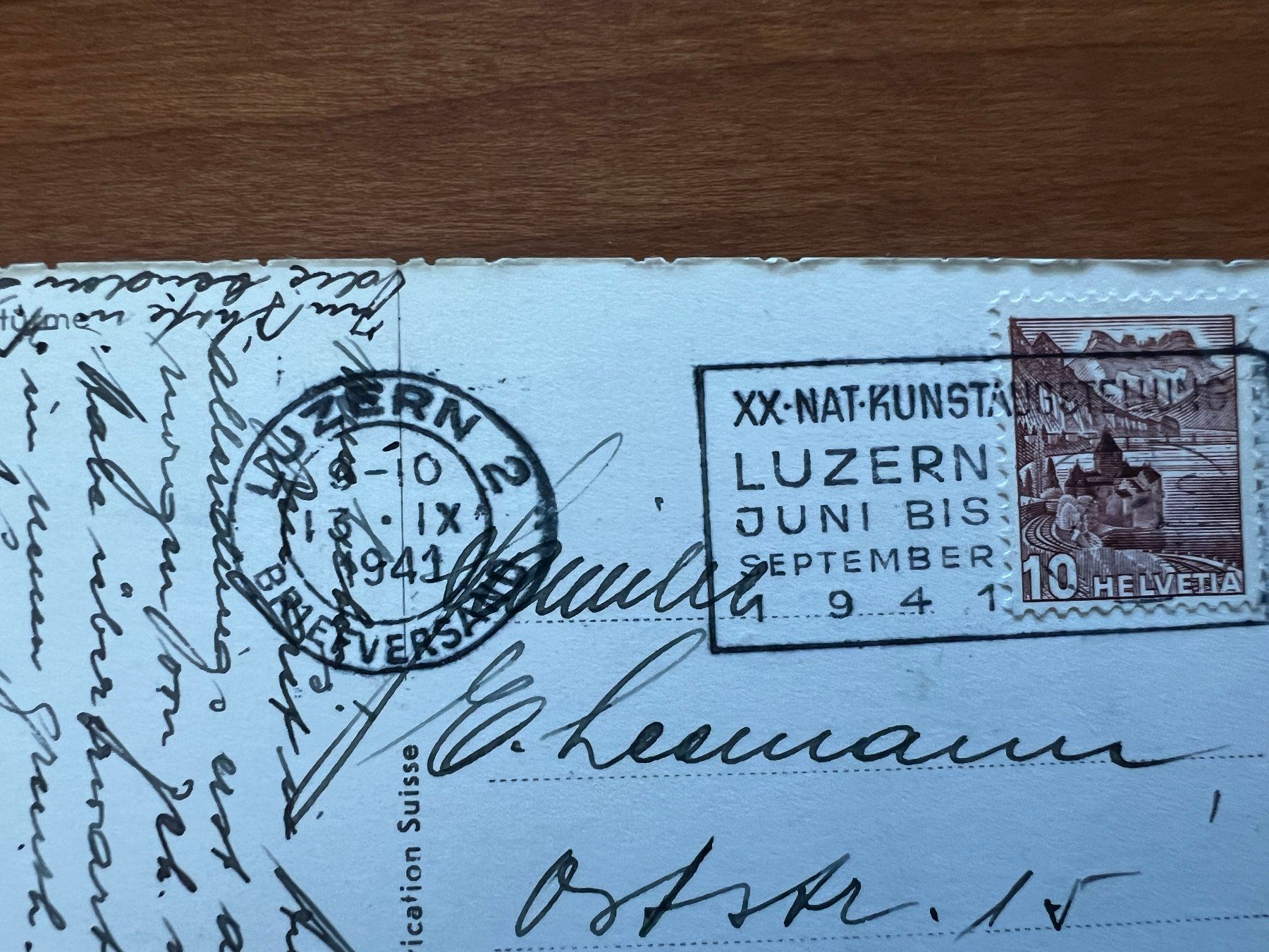 Cartoline postali: AK  1941 Luzern     (G2052) – Usato da Hinwil venduto da Sidi4 1