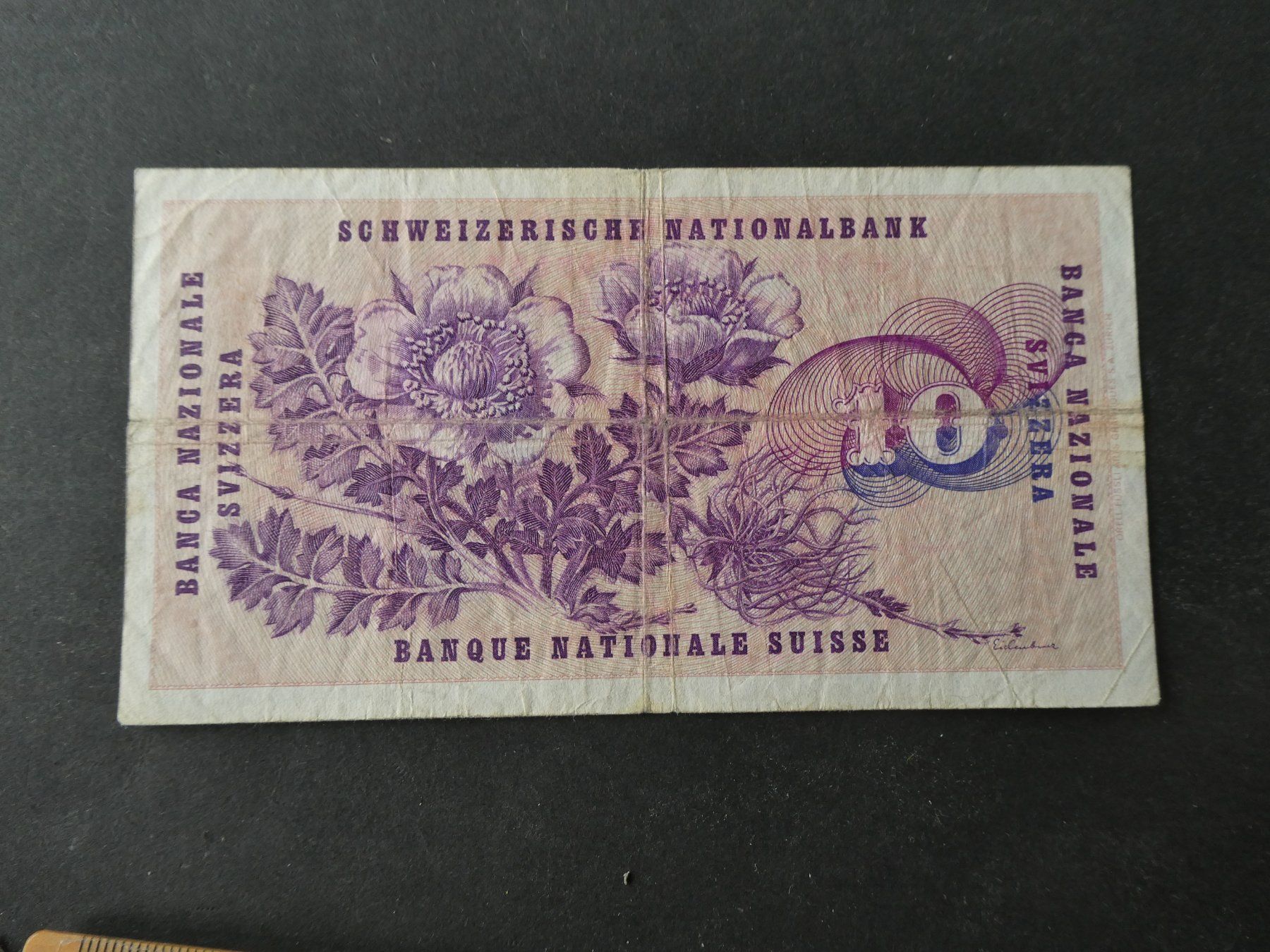 Banconote: Schweiz 1974, 10 Franken – Usato da Hinterforst venduto da Rohusri 1