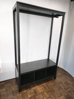 Ikea Hemnes Garderobe Kleiderständer mit Ablage schwarz Holz