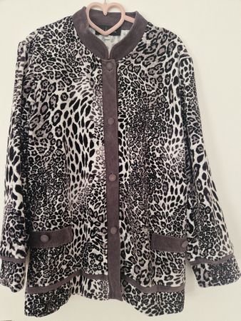 Blazer, Gr. 44, Jacke, Cocktailjacke, Animalprint Plüsch